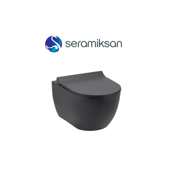 Genel Ürün Hill Rimout Mat Antrasit Asma Klozet A031291k, Yavaş Kapak