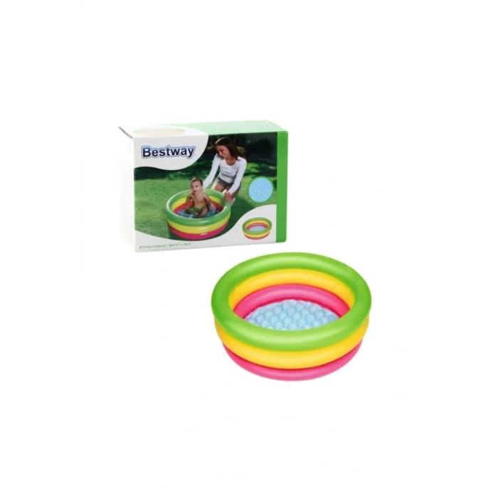 Genel Ürün Unisex Bebek Renkli 51128 Şişme Havuz Küvet Yumuşak Zemin 70x24 cm