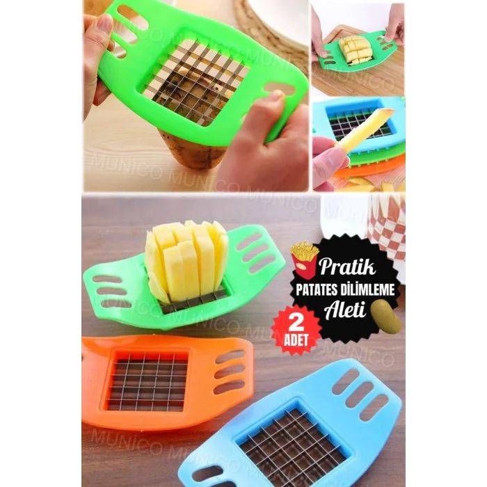 Genel Ürün 2 Adet Sebze Patates Kesici Dilimleme Herşeyi Kes Dilimleme Patates Kızartması Kesici Makinesi, Çok