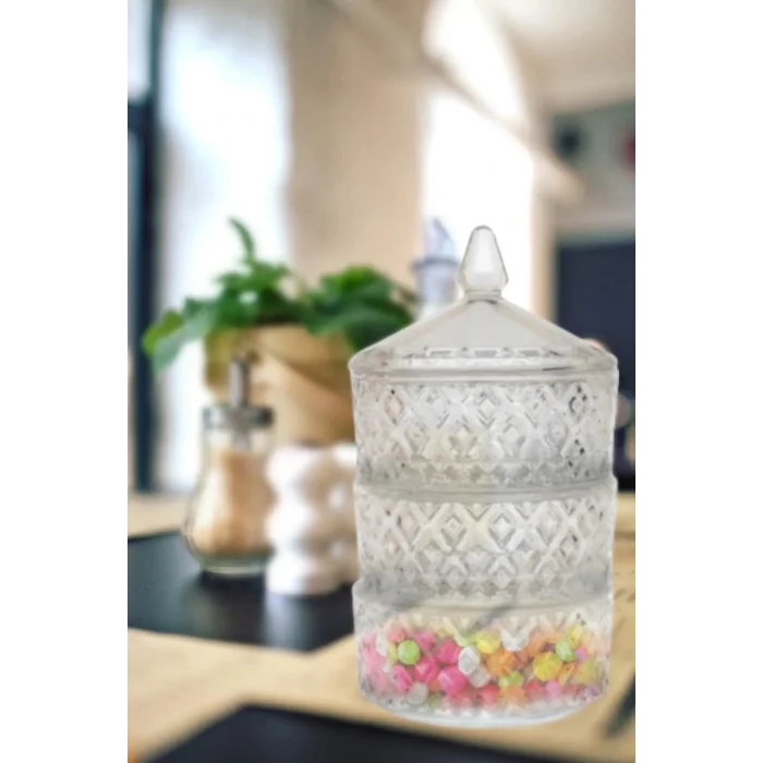 Genel Ürün Delisoga 3 Katlı Cam Kurabiyelik Royaleks-pak-417