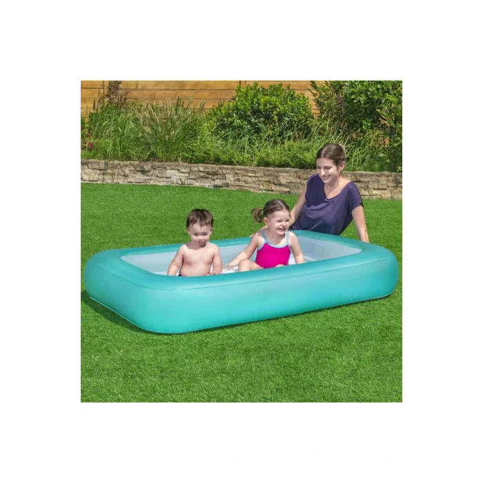 Genel Ürün 165x104x25 cm Şişme Tabanlı Çocuk Havuzu W51115 Turkuaz