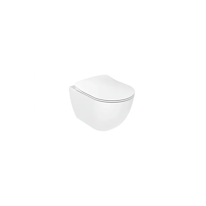 Genel Ürün FE322 Free İnci Mat Beyaz Rim-Off Asma Klozet, Creavit Duroplast Mat Beyaz Kapak