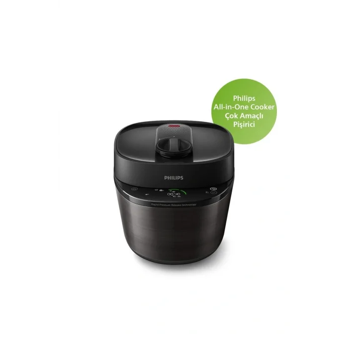 Genel Ürün All In One Cooker Çok Amaçlı Basınçlı Pişirici, 5l, 30 Dk’da Leziz Yemekler, siyah hd2151/62
