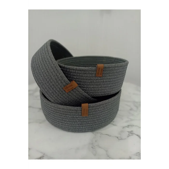 Genel Ürün STD Hasır Sepet, Çok Amaçlı 3lü El Yapımı Organize Sepet Klasik