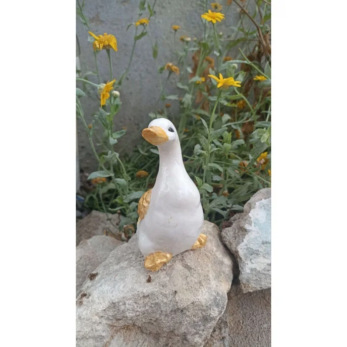 Biblo Gold Tasarım Mini Kaz Biblo - Ev, Bahçe Ve Mutfak Için 13 Cm Dekoratif Figür