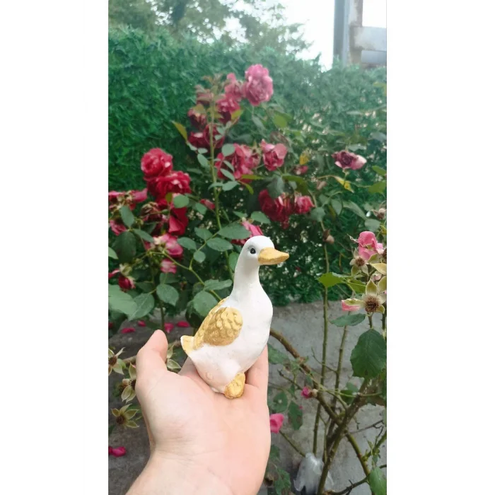 Biblo Gold Tasarım Mini Kaz Biblo - Ev, Bahçe Ve Mutfak Için 13 Cm Dekoratif Figür