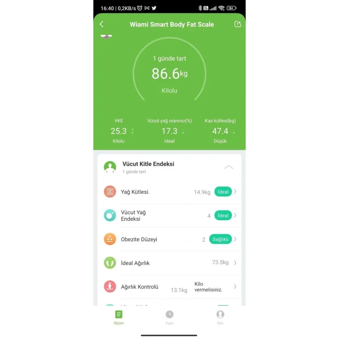 Genel Ürün Wıamı Akıllı Yag Olcer Bluetooth Tartı