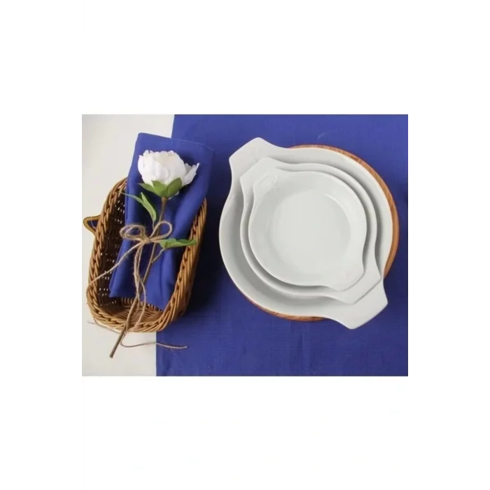 Genel Ürün Porselen Beyaz Sahan Set 21cm - 17cm - 14cm
