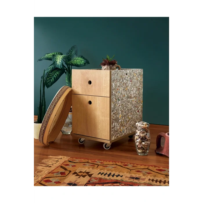 Genel Ürün Zeyy-Modüler 2 Çekmeceli Tekerlekli Keson - Geri Dönüşüm Kompozit Panel (RCP)