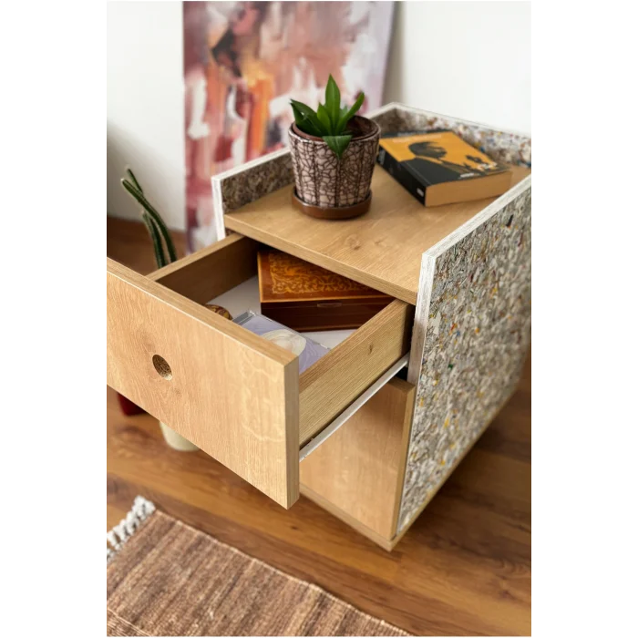 Genel Ürün Zeyy-Modüler 2 Çekmeceli Tekerlekli Keson - Geri Dönüşüm Kompozit Panel (RCP)