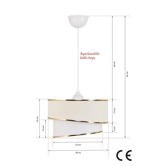 Genel Ürün Kumaş Galaksi Modern Pasta Tekli Ve 2 Li Gold Abajur Seti