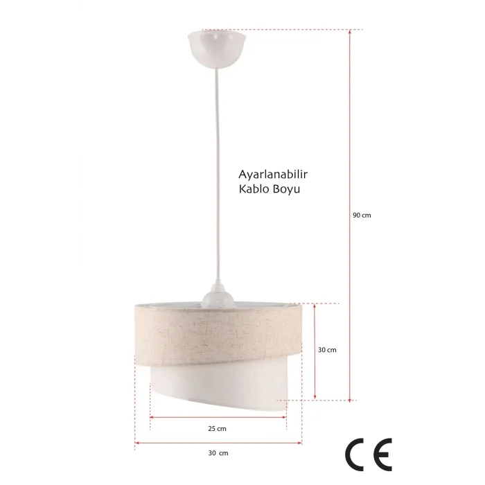 Genel Ürün Kumaş Pasta Modern Tekli Ve İkili Gold Abajur Seti