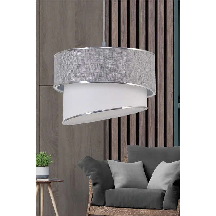 Genel Ürün Kumaş Galaksi Modern Pasta Tekli Ve 2 Li Gold Abajur Seti