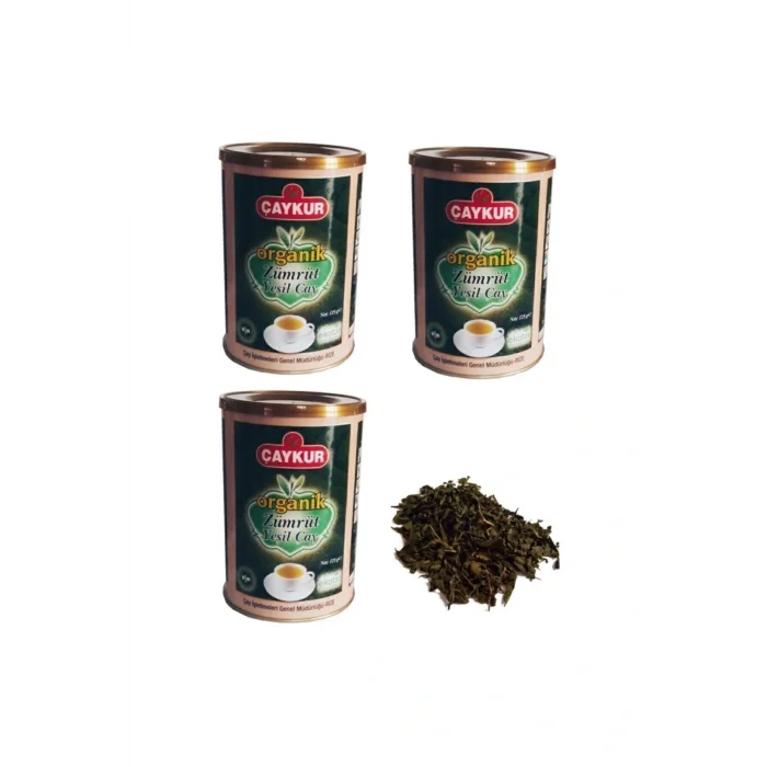 Genel Ürün 3x125 Gr Özel Seri Organik Zümrüt Yaprak Yeşil Çay 375 Gr