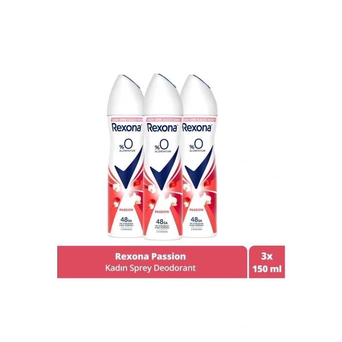 Genel Ürün Kadın Sprey Deodorant Passion %0 Alüminyum 150 ml x3
