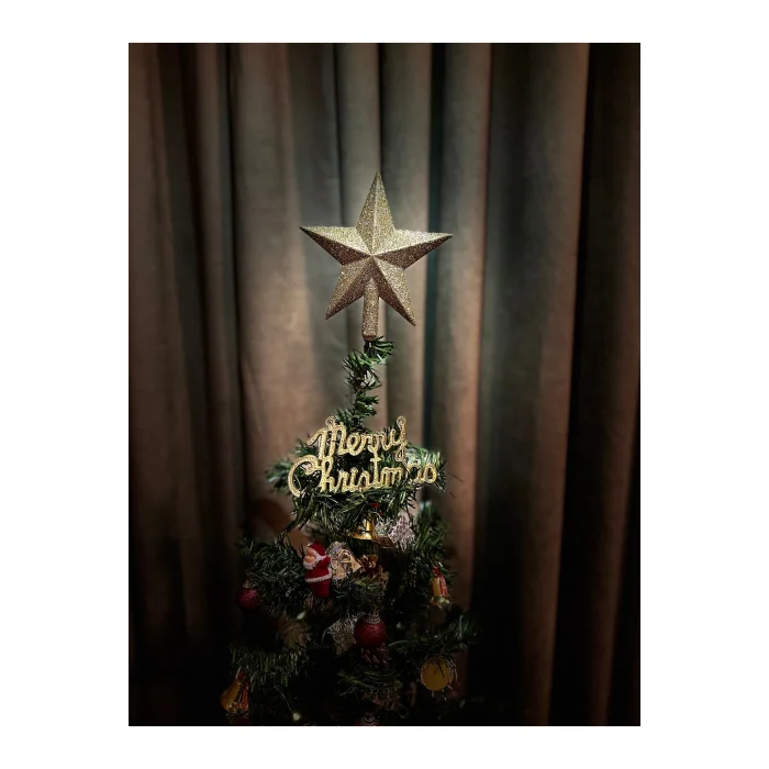 Genel Ürün Yılbaşı Çam Ağaç Seti Ve Yılbaşı Süsleri Paketi 2 metre led ışık 90 Cm + Tepe Yıldızı