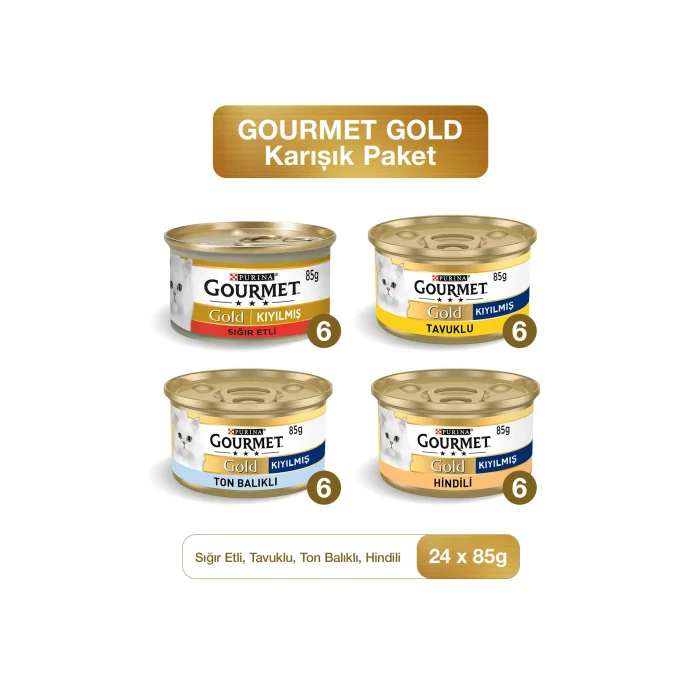Genel Ürün Purina Gold Karışık Kedi Konservesi 85 gr X 24 Adet
