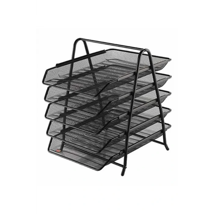 Genel Ürün 9185 5 li Siyah Metal Evrak Rafı