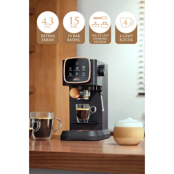 Genel Ürün OK0034-04 Arzum Okka Espresso Solo Yarı Otomatik Espresso Makinesi - Bakır