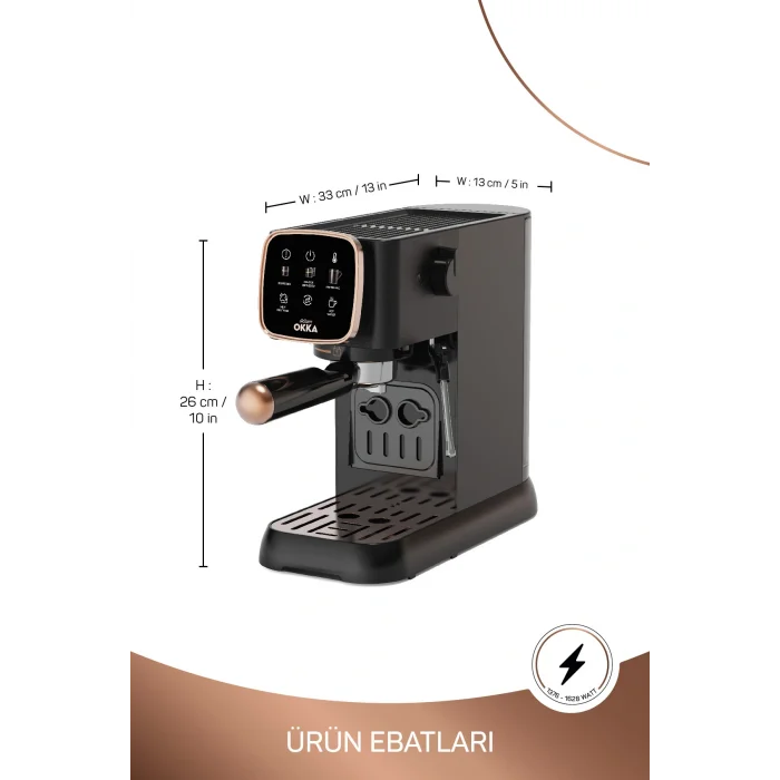 Genel Ürün OK0034-04 Arzum Okka Espresso Solo Yarı Otomatik Espresso Makinesi - Bakır