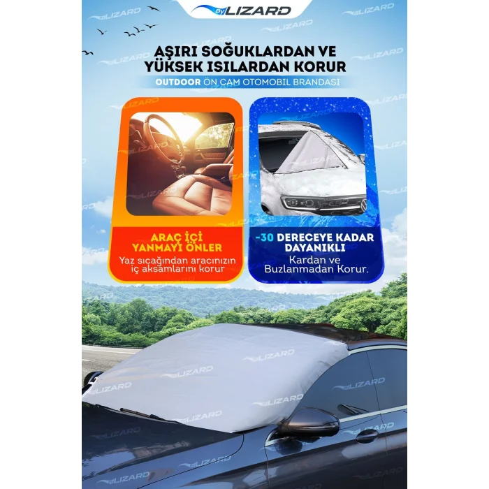 Genel Ürün Buzlanma Önleyici Araba Cam Üstü Kar Örtüsü Su Geçirmez Ön Cam Koruyucu