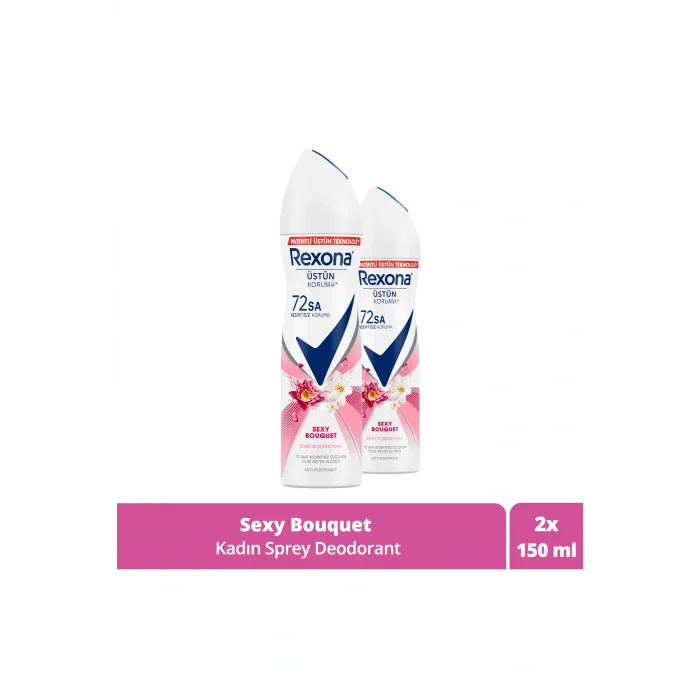 Kol Saati Kadın Sprey Deodorant Sexy Bouquet 72 Saat Kesintisiz Üstün Koruma 150 ml X2