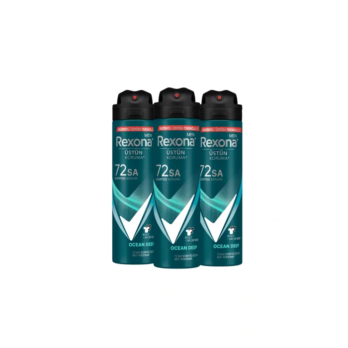 Kol Saati Men Erkek Sprey Deodorant Invisible Ocean Deep 72 Saat Kesintisiz Üstün Koruma 150 ml X3
