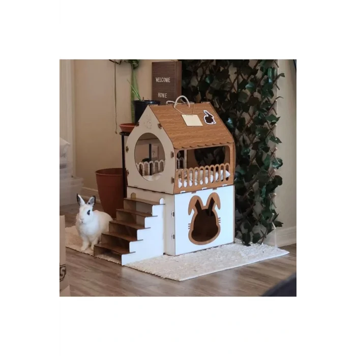 Genel Ürün KLES XXL Teras Katlı Tavşan Evi Tavşan Yuvası