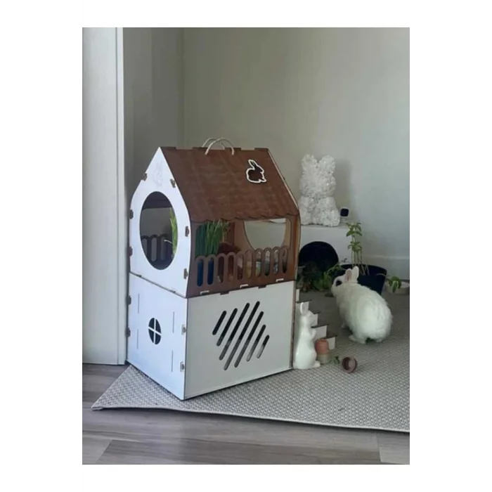 Genel Ürün KLES XXL Teras Katlı Tavşan Evi Tavşan Yuvası