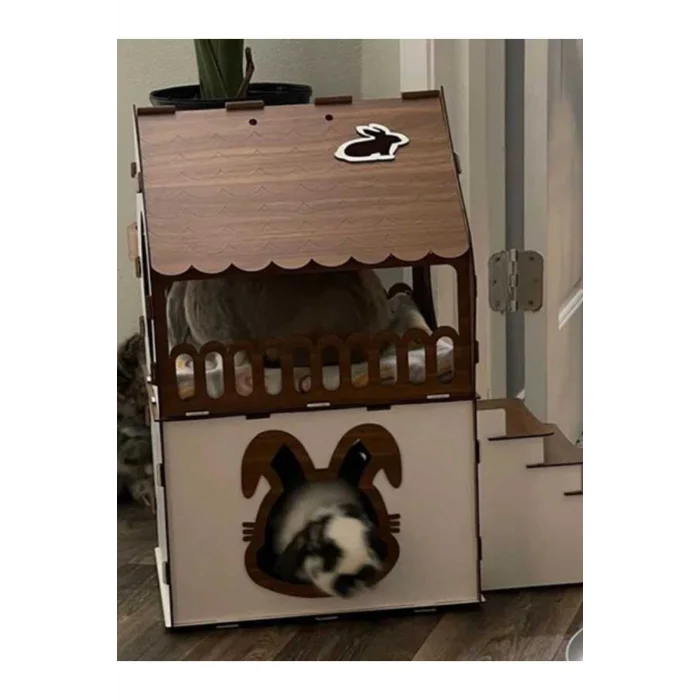 Genel Ürün KLES XXL Teras Katlı Tavşan Evi Tavşan Yuvası