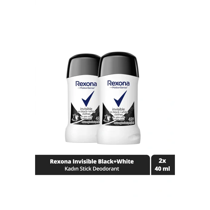 Genel Ürün Kadın Stick Deodorant Invisible Black White 40 ml X2