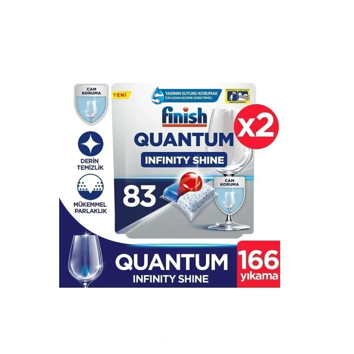 Genel Ürün Quantum Infinity Shine 166 Kapsül Bulaşık Makinesi Deterjanı Tableti (83X2)