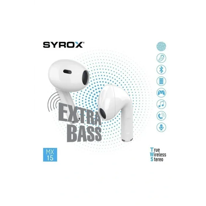 Genel Ürün MX15 Dokunmatik Bluetooth Kulaklık Tws +Ekstra Bass MX15 Tws Bluetooth Kulaklık Bt 5.3