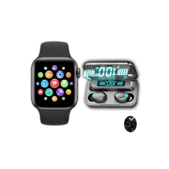 Kol Saati Akıllı Saat Plus Dokunmatik Kablosuz Bluetooth Kulaklık Ikili Özel Set Ios Android
