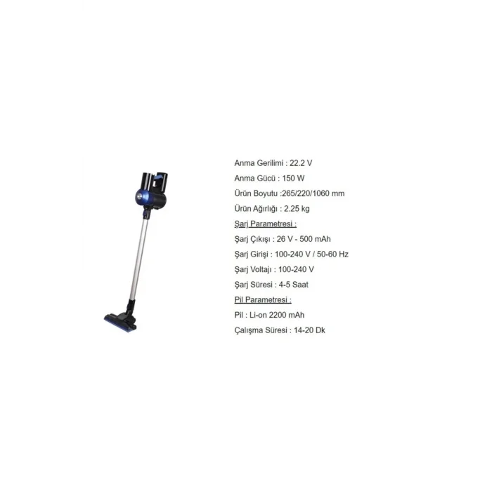 Genel Ürün AWOX Sl598 Şarjlı Dik Süpürge Mavi
