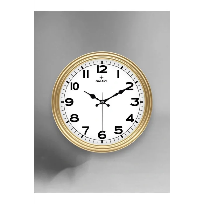 Kol Saati 200-A Klasik Kadran Gold Renk Sessiz Akar 30 cm Duvar Saati
