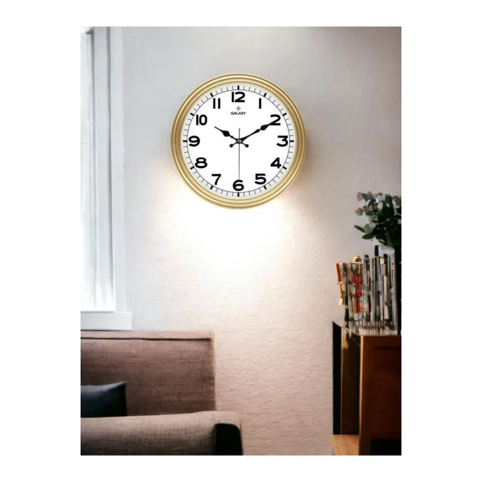 Kol Saati 200-A Klasik Kadran Gold Renk Sessiz Akar 30 cm Duvar Saati