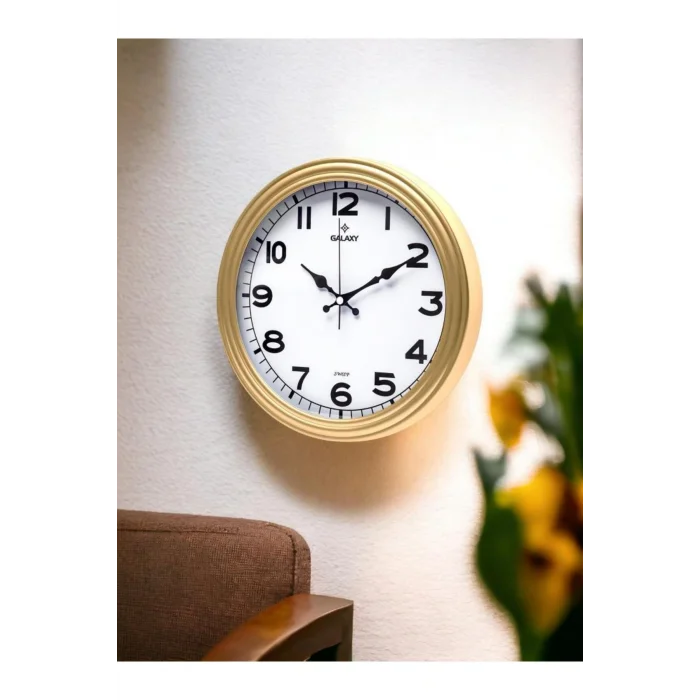 Kol Saati 200-A Klasik Kadran Gold Renk Sessiz Akar 30 cm Duvar Saati
