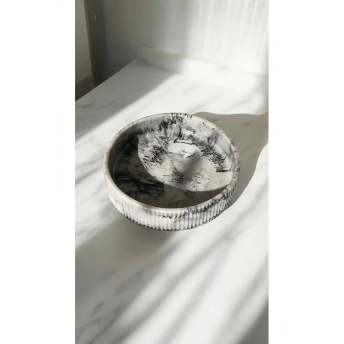 Biblo Mermerit dekoratif set / tepsili dekoratif set / vazolu dekoratif set / dekoratif kase -vazo- biblo