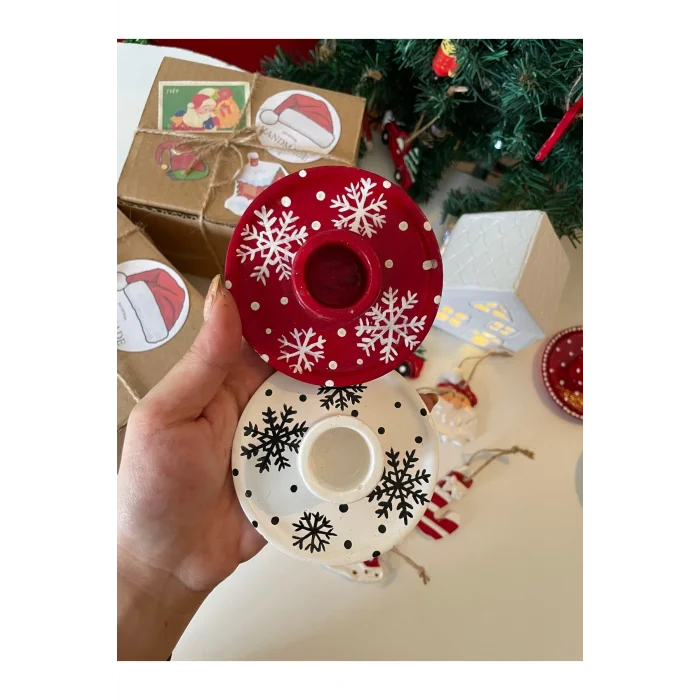 Genel Ürün El yapımı kar tanesi şamdan seti