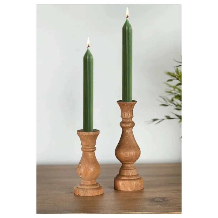 Genel Ürün Mumluk Şamdan Ahşap Mumluk 2 Li 1258 - Yağlı