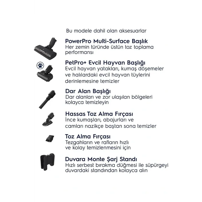 Genel Ürün EP71AB14UG Animal 700 Serisi Hafif ve Güçlü Dikey Şarjlı Süpürge