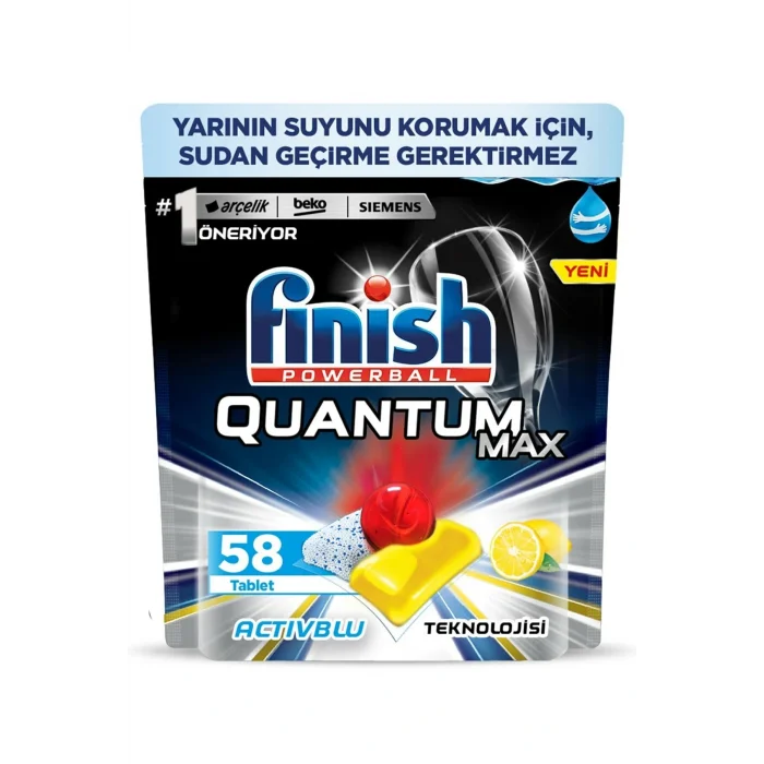 Genel Ürün Powerball Quantum Max Limon 58li Bulaşık Makinesi Tableti
