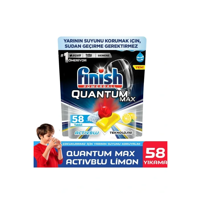 Genel Ürün Powerball Quantum Max Limon 58li Bulaşık Makinesi Tableti