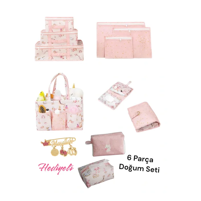 Genel Ürün Baby Doğum Çantası Çok Kullanışlı Düzenleyici Set 11 Parça Yaka Iğnesi Hediyeli