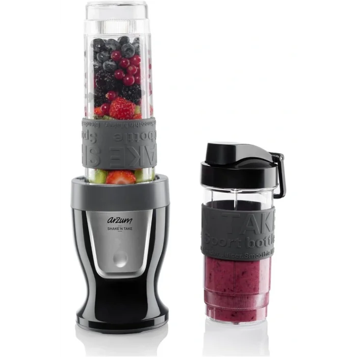 Genel Ürün AR1032 Shaken Take Kişisel Smoothie Blender, Siyah (300 W, 2 Adet Şişe)