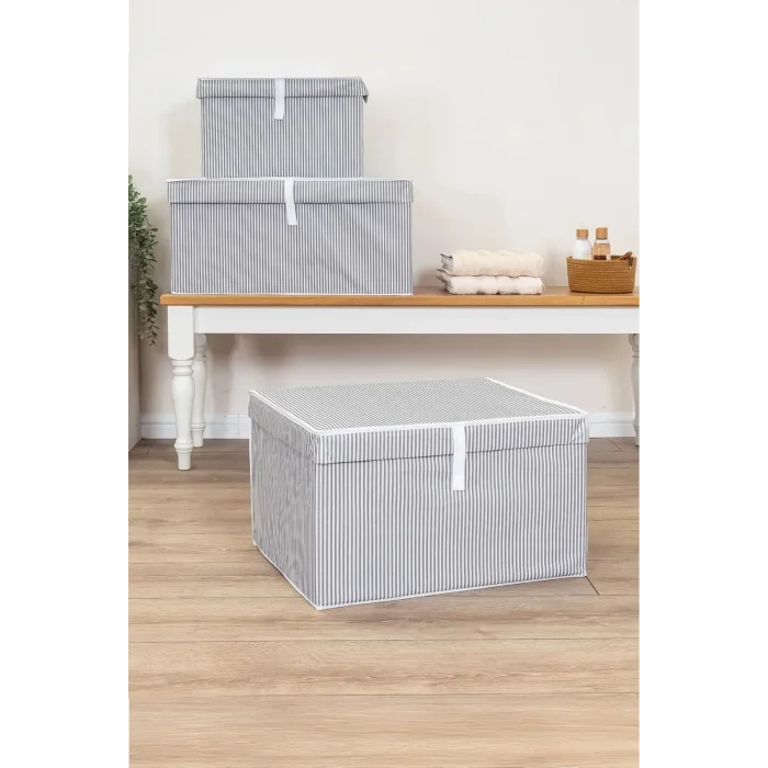 Genel Ürün 3 Adet - Kapaklı Çok Amaçlı ( Çamaşır-saklama-düzenleme Vb.) Hurç, Kutu Mini 40x30x26