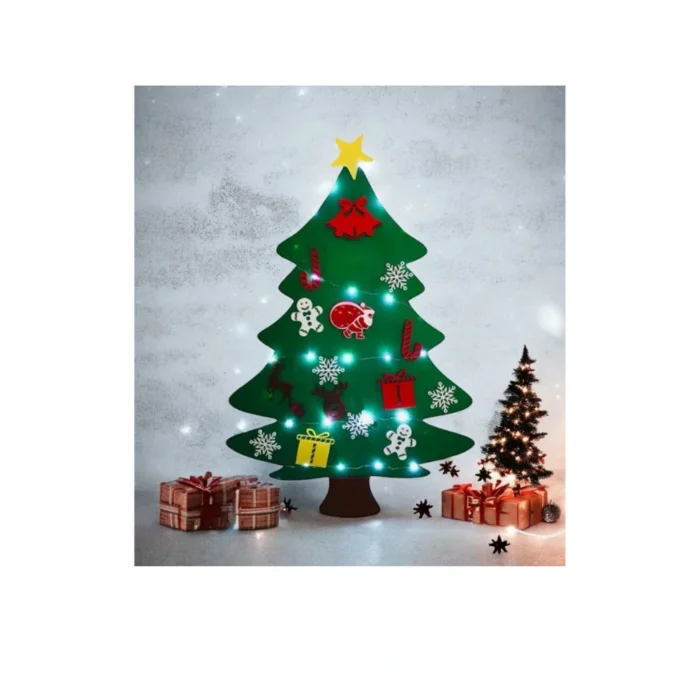 Genel Ürün Yılbaşı Ağacı Keçe Ağaç Yeni Yıl Ağacı Noel Ağacı Christmas Tree Led Işıklı Yeniyıl Etkinlik Set