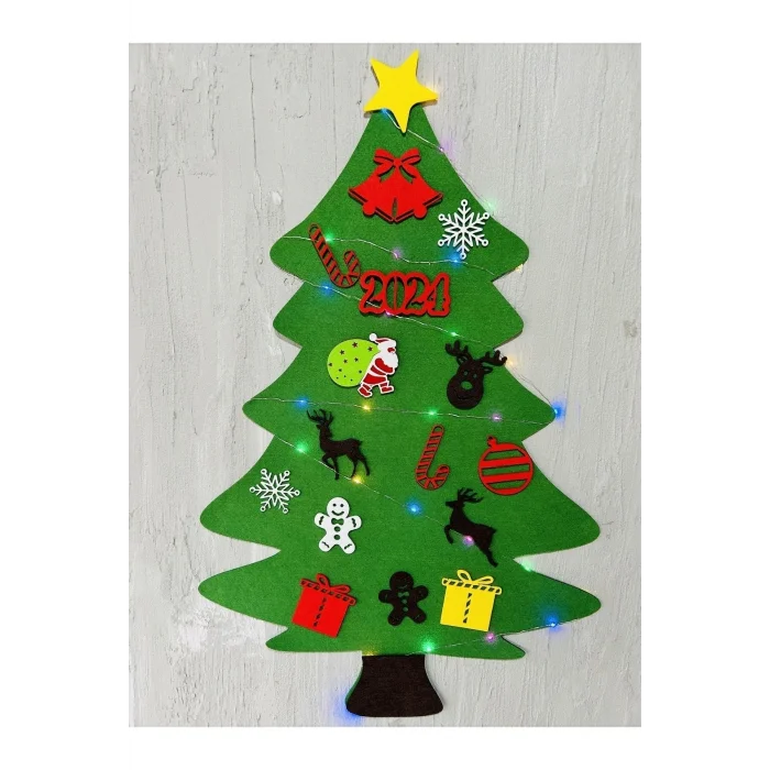 Genel Ürün Yılbaşı Ağacı Keçe Ağaç Yeni Yıl Ağacı Noel Ağacı Christmas Tree Led Işıklı Yeniyıl Etkinlik Set