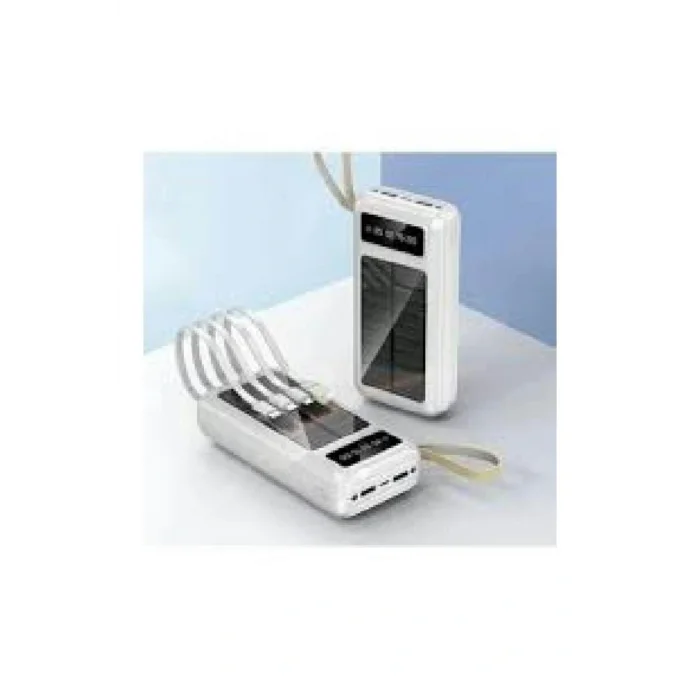 Genel Ürün Pw-61 Led Işıklı Usb Mikro Type-c Lighning Kablolu 2xusb 30000mah Lcd Powerbank